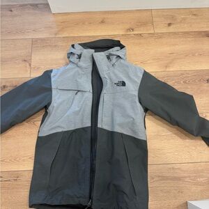 The North Face 3-in1 Two-Tone Gray Rain Jacket with zip in Inner jacket